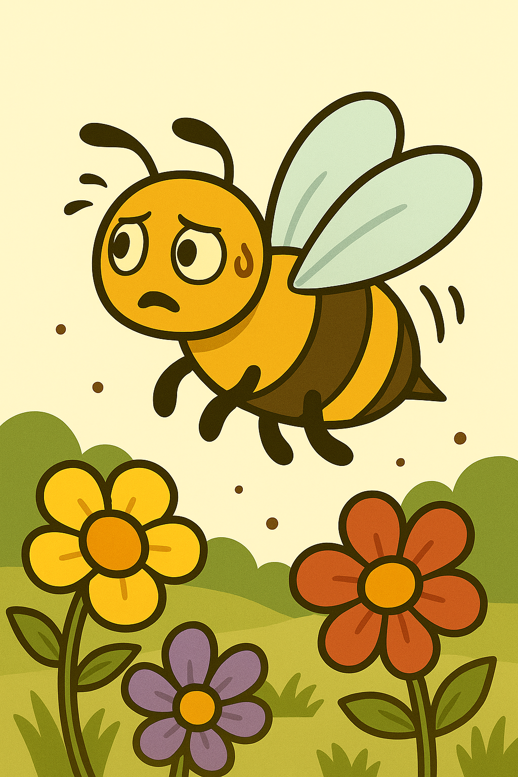 긴장하지만 부지런한 꿀벌